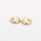 Small Brushed Hoops Oorbellen Goud