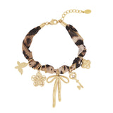 Leopard & Beads Armband Goudkleurig