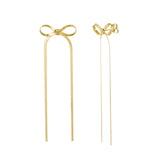 Long Bow Earrings Gold