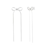 Long Bow Earrings Silver