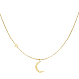 Moon &amp; Star Necklace Gold