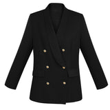 Oversized Blazer Gold Buttons Black