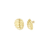 Ribbed Basic Earrings Gold