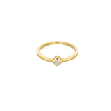 Diamond Stone Ring Gold - 925 silver