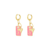 Rose Lovers Earrings Pink &amp; Gold