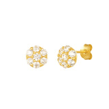 Round with Stones Earrings Gold - 925 silver