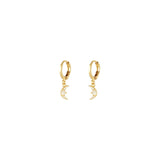 Sparkle Half Moon Earrings Gold