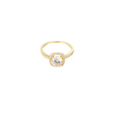 Square Stone Ring Gold - 925 silver