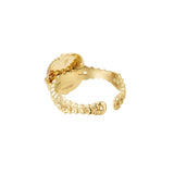 Statement-Ring Goldgrüner Stein