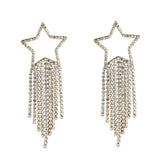 Rhinestone Star Earrings Gold