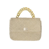 Teddy Flap Bag Goldkette Soft Brown