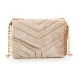 Samttasche Beige mit Kette