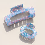 Hair Clip Round Multi Blue