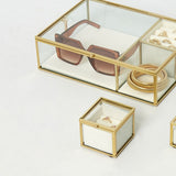 Glass Rings Display Gold &amp; Pink