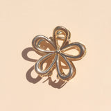 Hair clip Open Flower Gold