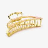 Hair clip Moon Soft Pink Marble Gold