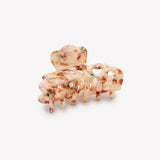 Hair Clip Round &amp; Hearts Nude Print