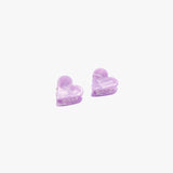 Haarklem Duo Heart Marble Pastel Purple