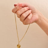 Round Stone Nature Necklace Gold