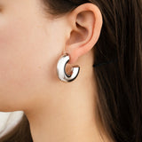 Chunky Rounds Earrings Silver