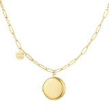 Chain Coin &amp; Good Luck Necklace Gold