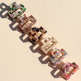 Hair Clip Gold Small Multicolored Green