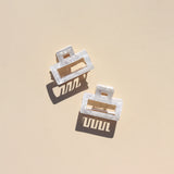 Hair Clip Gold Small White