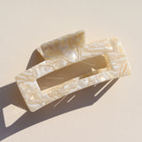 Hair clip Luxury Marble Beige &amp; White