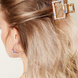 Hair Clip Open Marble Brown