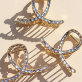 Hair Clip Curve Beads Gold